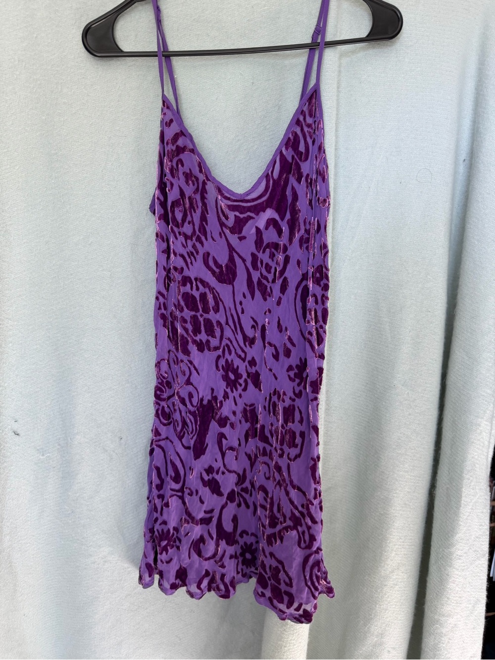 Vintage Victoria's Secret Purple Velvet Burnout Chemise Slip